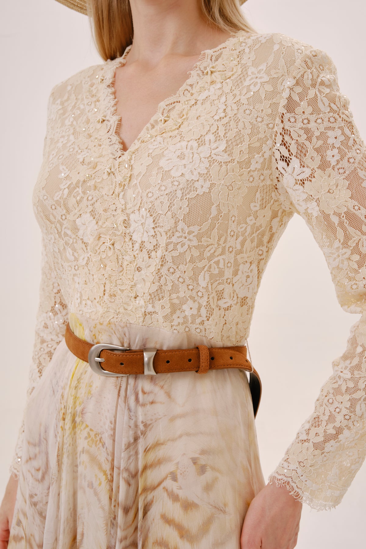 Silk Leopard Print Lace Dress