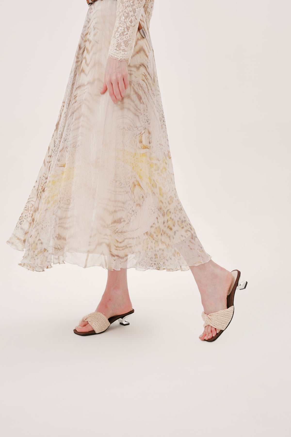 Silk Leopard Print Lace Dress