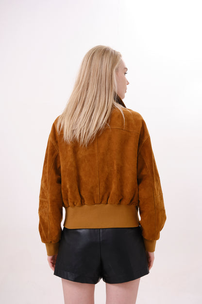 Brown Collared Suede Jacket