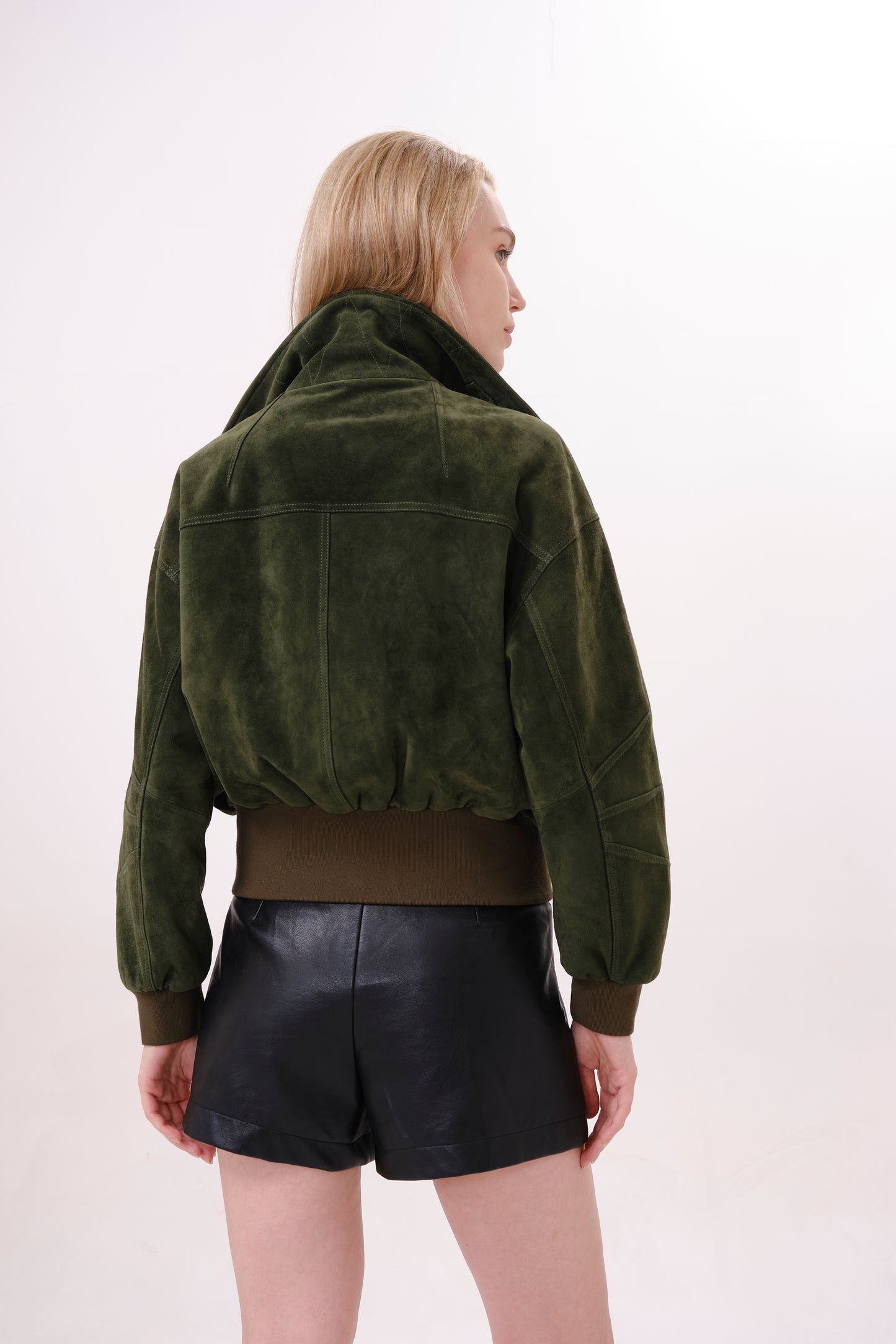 Olive Green Suede Coat