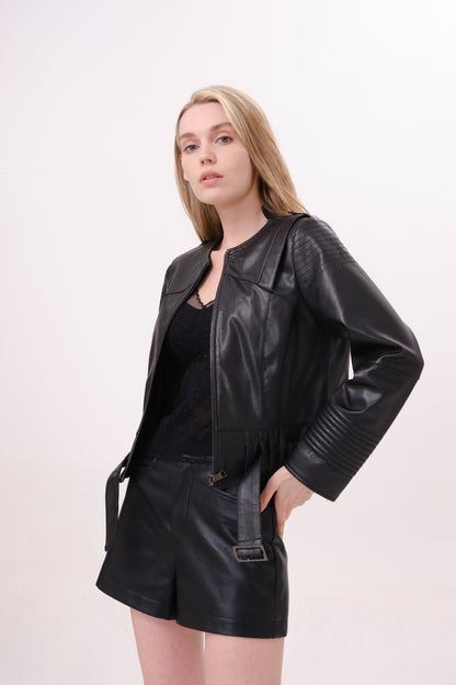 Black Leather Biker Jacket